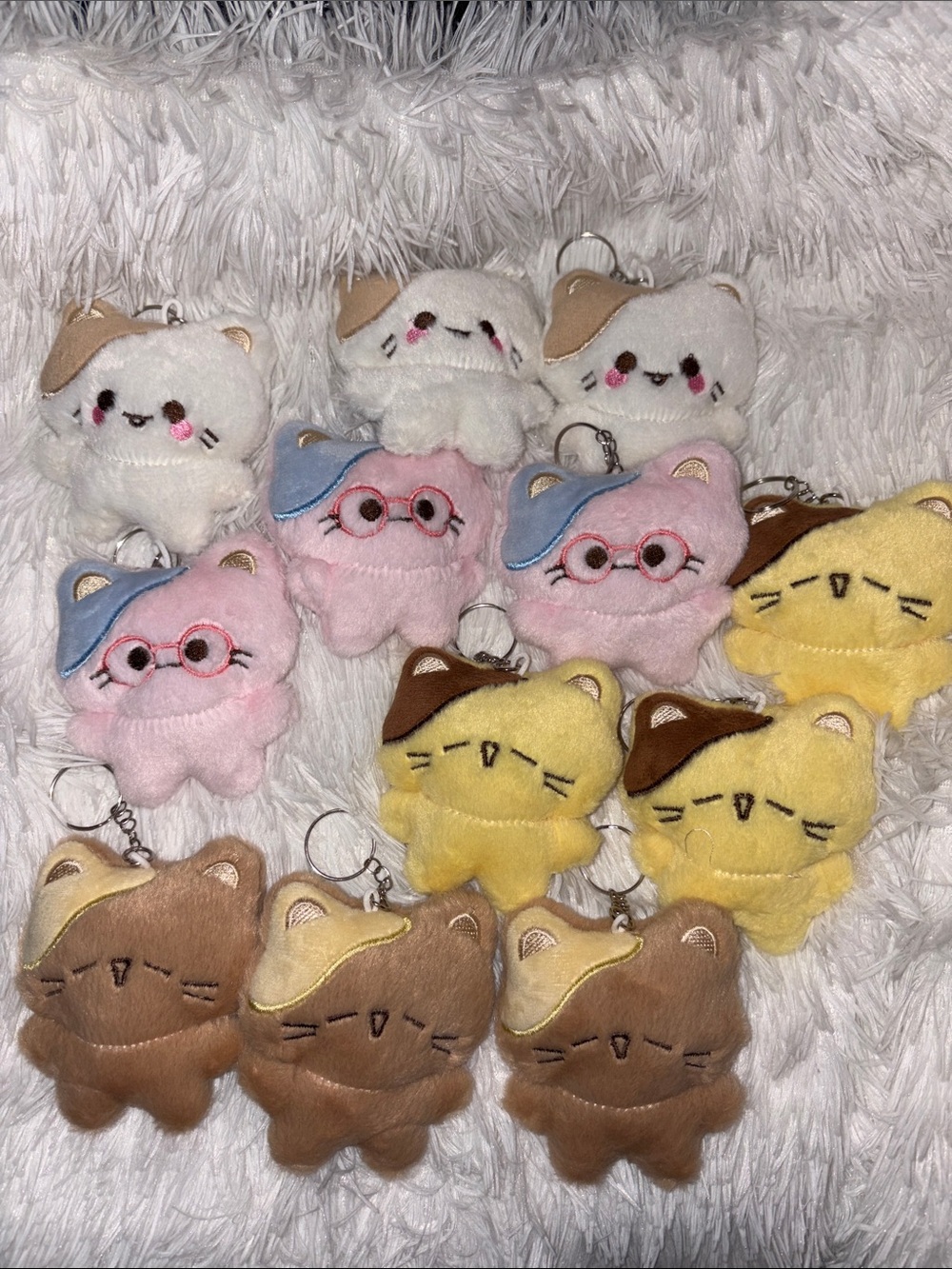 Kitty Cat Bag Charms Keychains Lot of 12